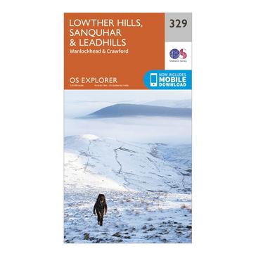 Orange Ordnance Survey Explorer 329 Lowther Hills, Sanquhar & Leadhills Map With Digital Version