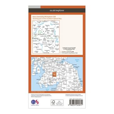 Orange Ordnance Survey Explorer 329 Lowther Hills, Sanquhar & Leadhills Map With Digital Version