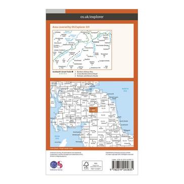 Orange Ordnance Survey Explorer 331 Teviotdale South Map With Digital Version