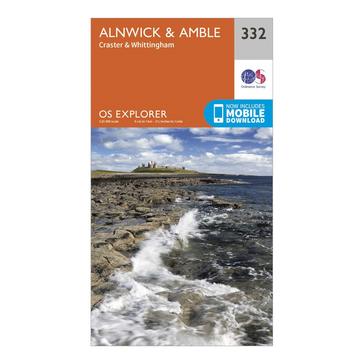 Orange Ordnance Survey Explorer 332 Alnwick & Amble Map With Digital Version