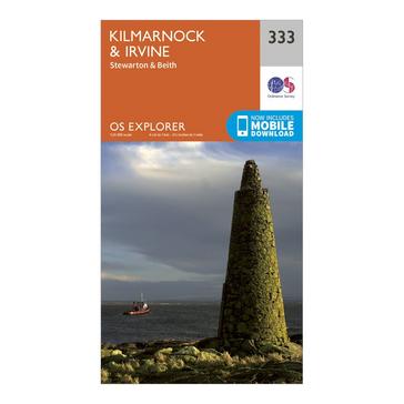 Orange Ordnance Survey Explorer 333 Kilmarnock & Irvine Map With Digital Version