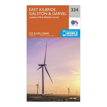 Orange Ordnance Survey Explorer 334 East Kilbride, Galston & Darvel Map With Digital Version