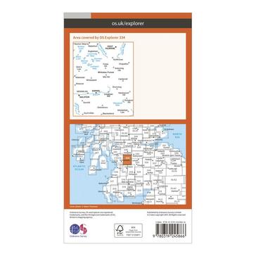 Orange Ordnance Survey Explorer 334 East Kilbride, Galston & Darvel Map With Digital Version