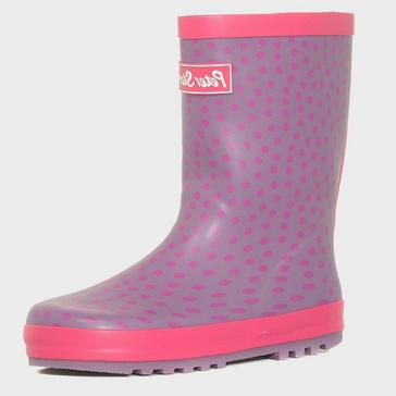 Purple Peter Storm Girls' Spotted Trim Wellies