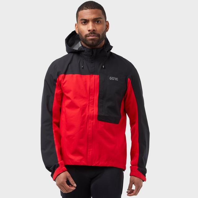 XL GORE Wear C3 Mens Hooded Jacket GORE-TEX Red/Black 