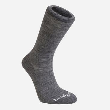 Grey|Grey Bridgedale Thermal Liner Socks, Twin Pack
