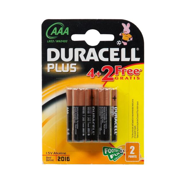 Black Duracell AAA Batteries - 4 Pack image 1