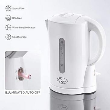 White Quest 1L Low Wattage Cordless Kettle