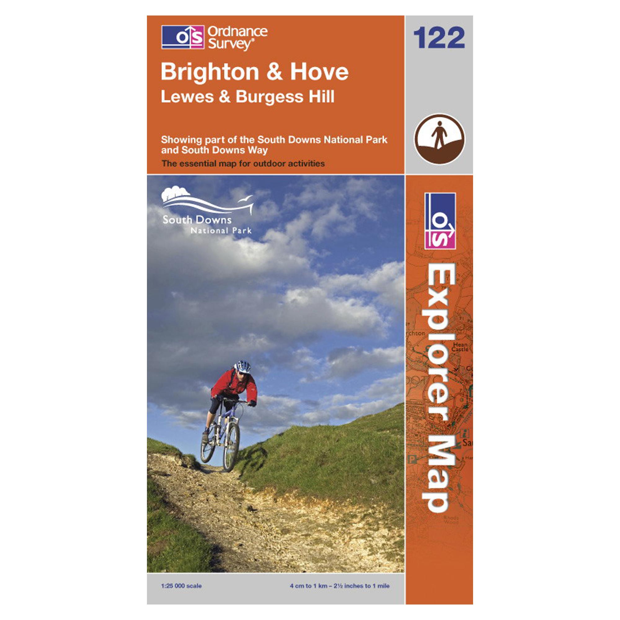 OS Explorer 122 South Downs Way Steyning to Newhaven Area Map
