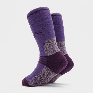 Purple Peter Storm Girls' Midweight Trekking Sock - Twin Pack