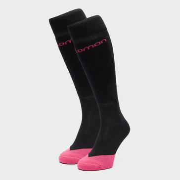 Black Salomon Women's Morilloin Ski Socks 2 Pack