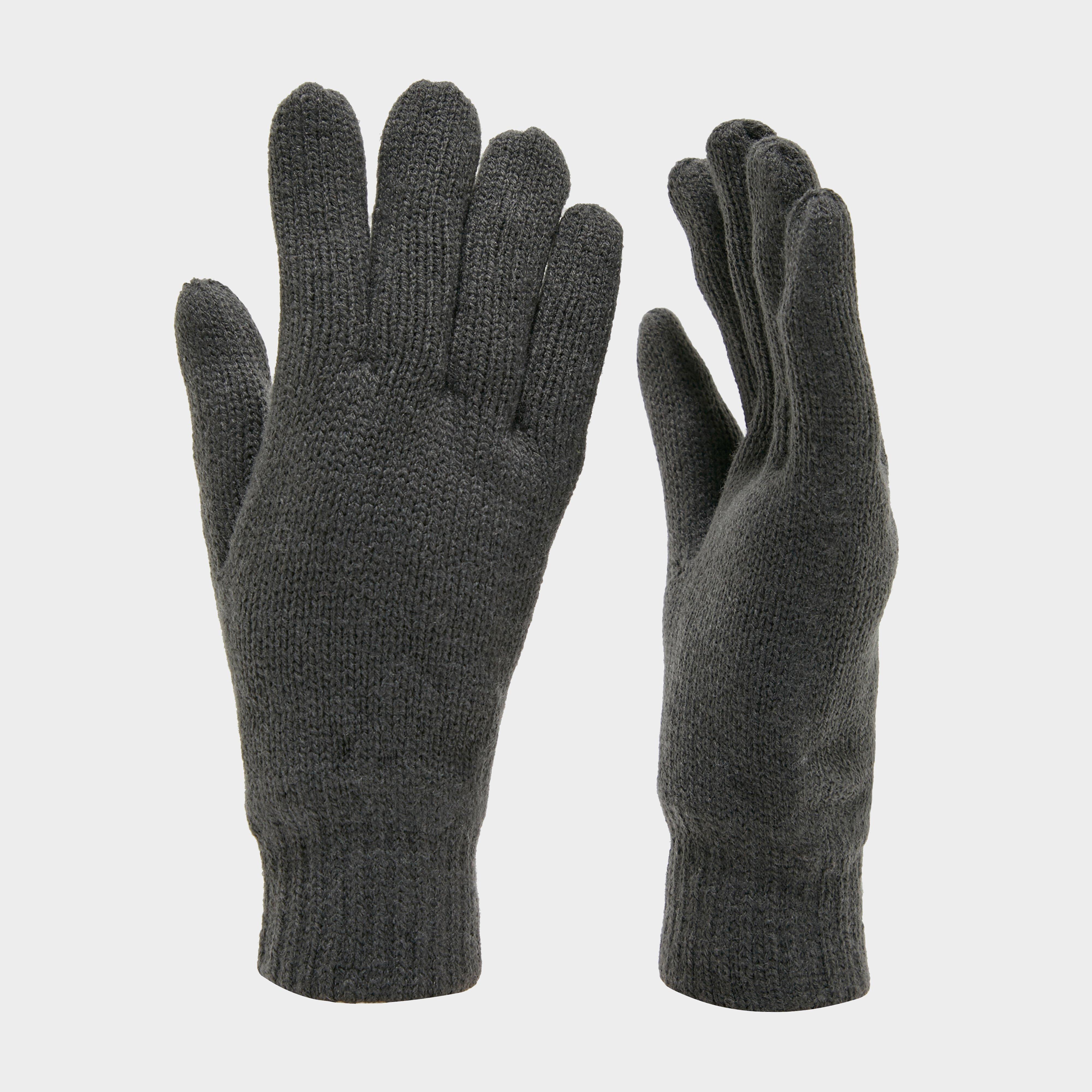 grey knit gloves