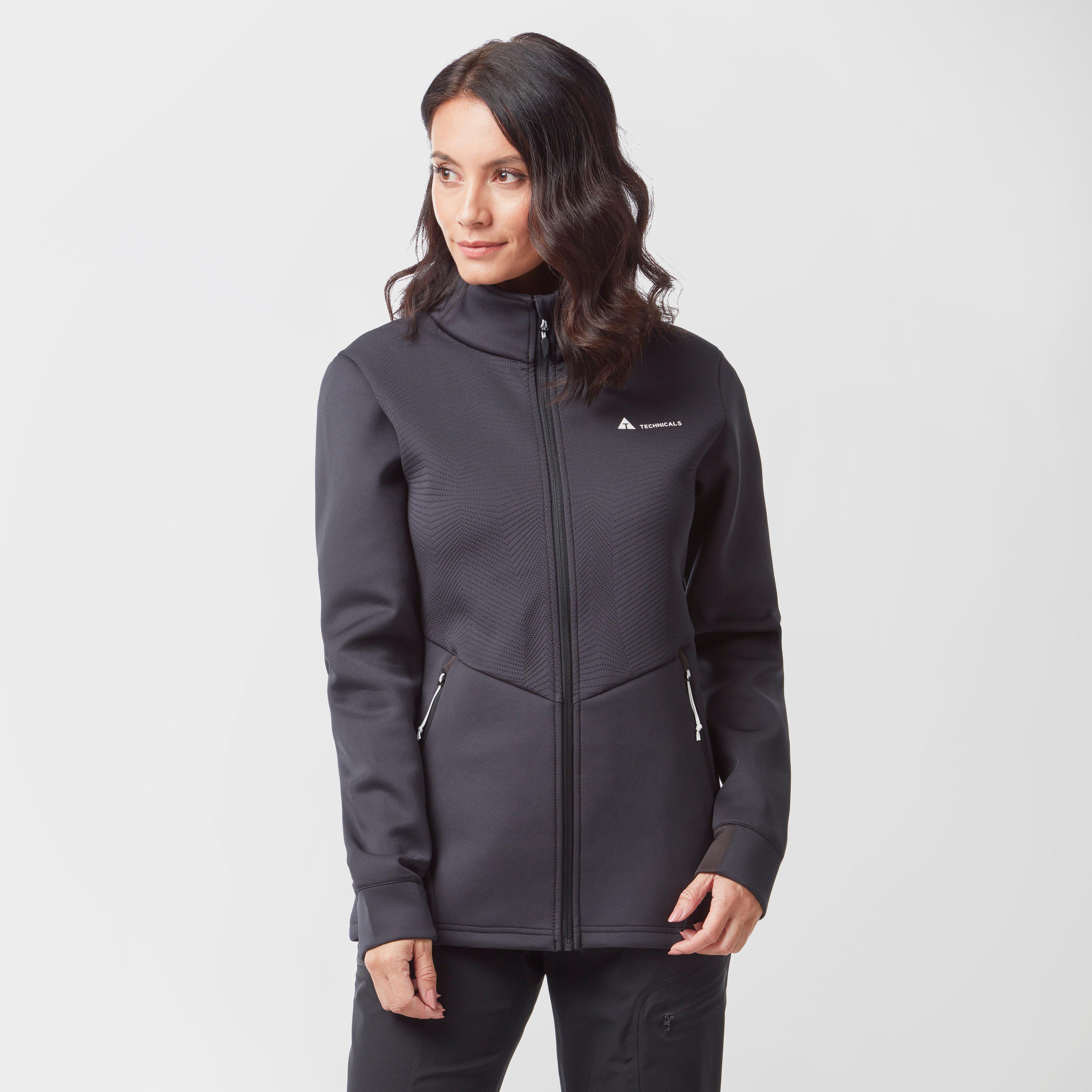 Technicals Technicals Womens Velocity Embossed Full Zip Jacket - Black, Black Technicals Technicals Womens Velocity Embossed Full Zip Jacket - Black, Black