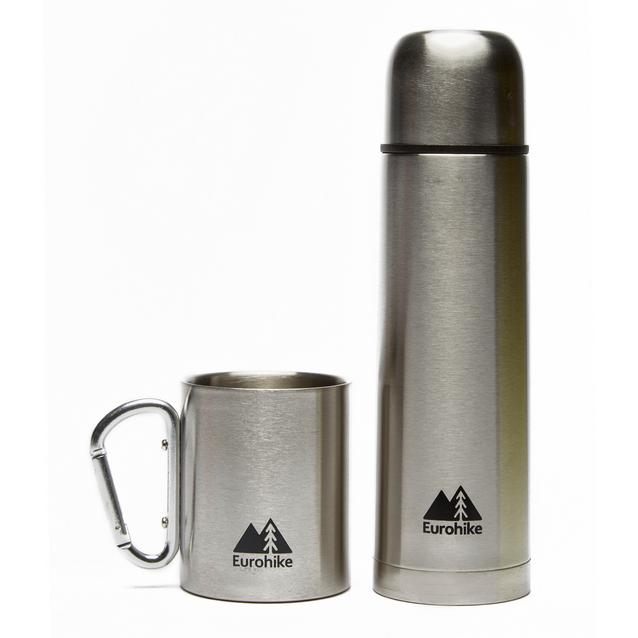 Silver Eurohike 0.5L Flask & Karabiner Mug image 1