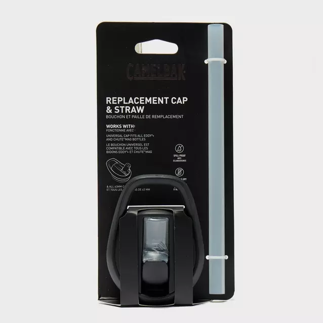 CamelBak Eddy+ Kids Replacement Cap With Straw & Bite Valve – Black, Leak-Proof, Dishwasher Safe, Fits Eddy+ Kids Bottles