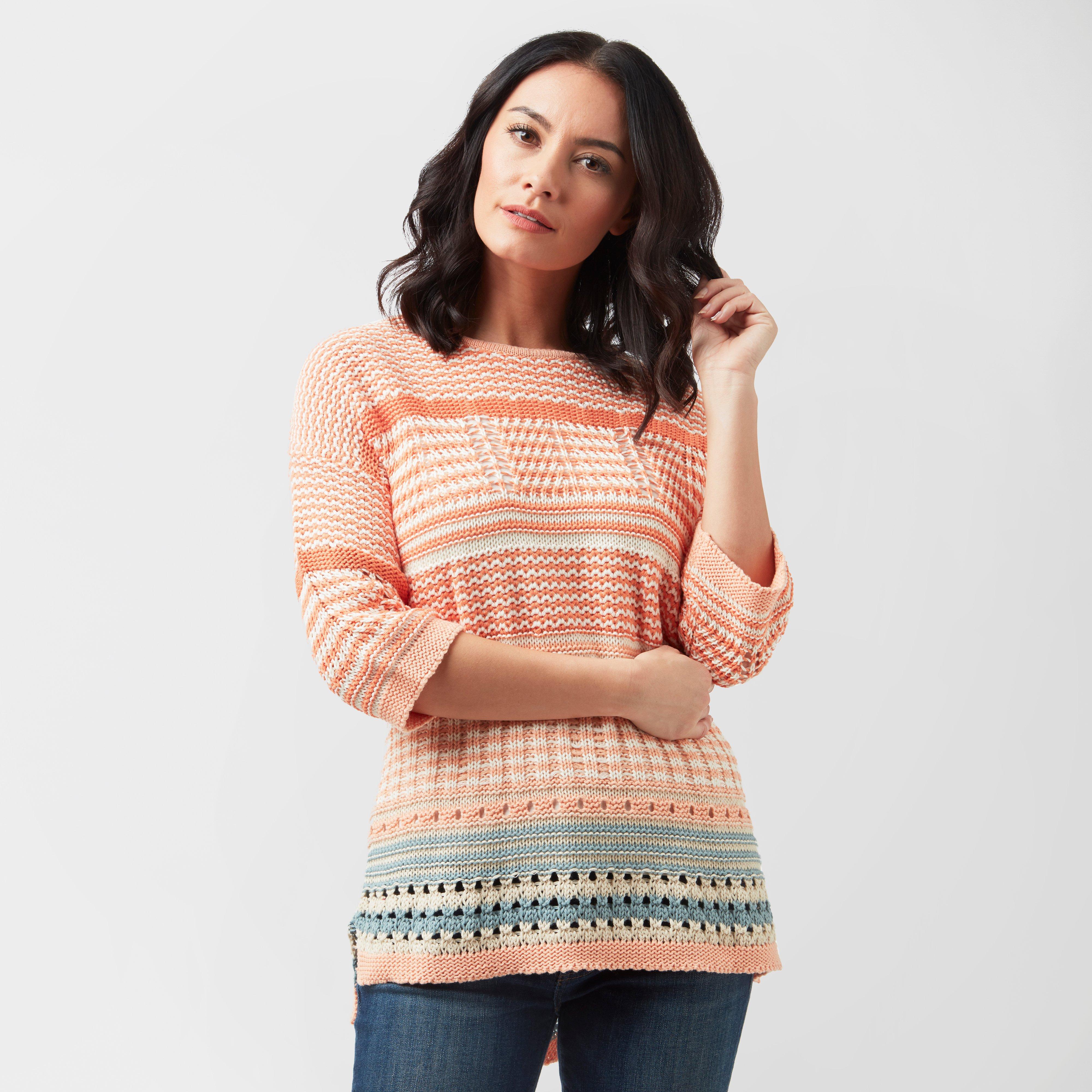 Weird Fish Weird Fish Womens Russo Striped Cotton Jumper - Orange, Orange Weird Fish Weird Fish Womens Russo Striped Cotton Jumper - Orange, Orange