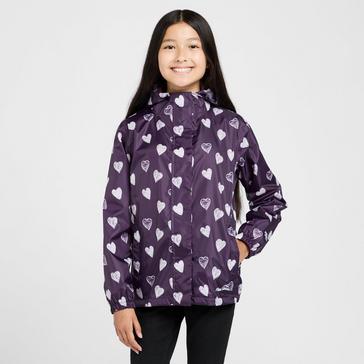 Purple Peter Storm Girls' Patterned Packable Jacket