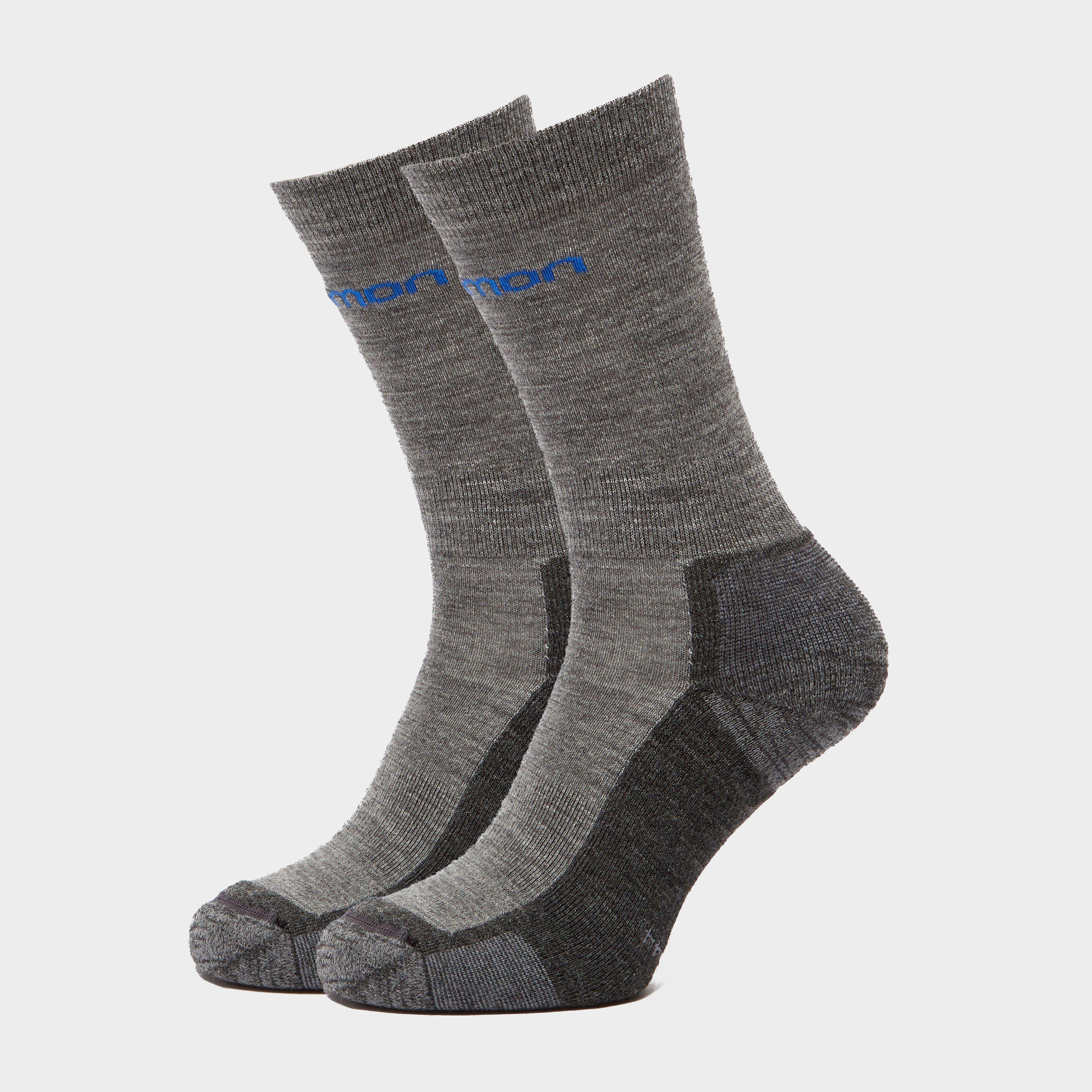 Salomon Socks Salomon Socks Mens Merino Socks 2 Pack - Grey, Grey Salomon Socks Salomon Socks Mens Merino Socks 2 Pack - Grey, Grey