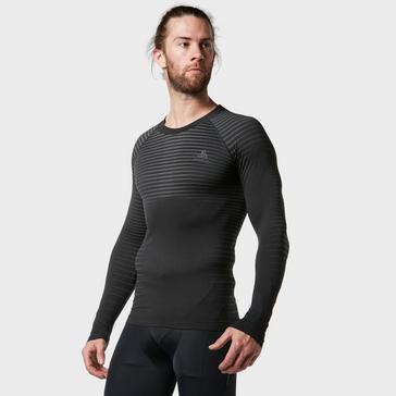 Black Odlo Men's Performance Light Long Sleeve Top