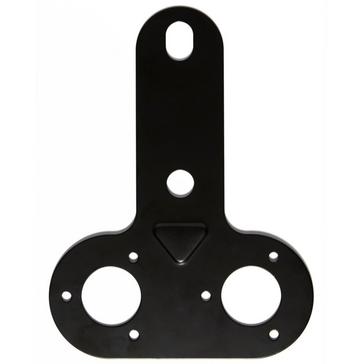 Black Maypole Double Socket Metal Mounting Plate