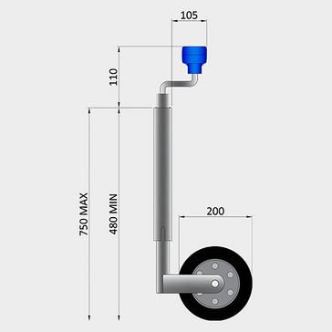 Black Maypole Jockey Wheel HW 42mm