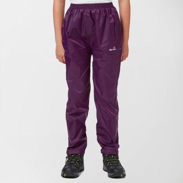 Purple Peter Storm Kids Packable Waterproof Pants Purple image 1