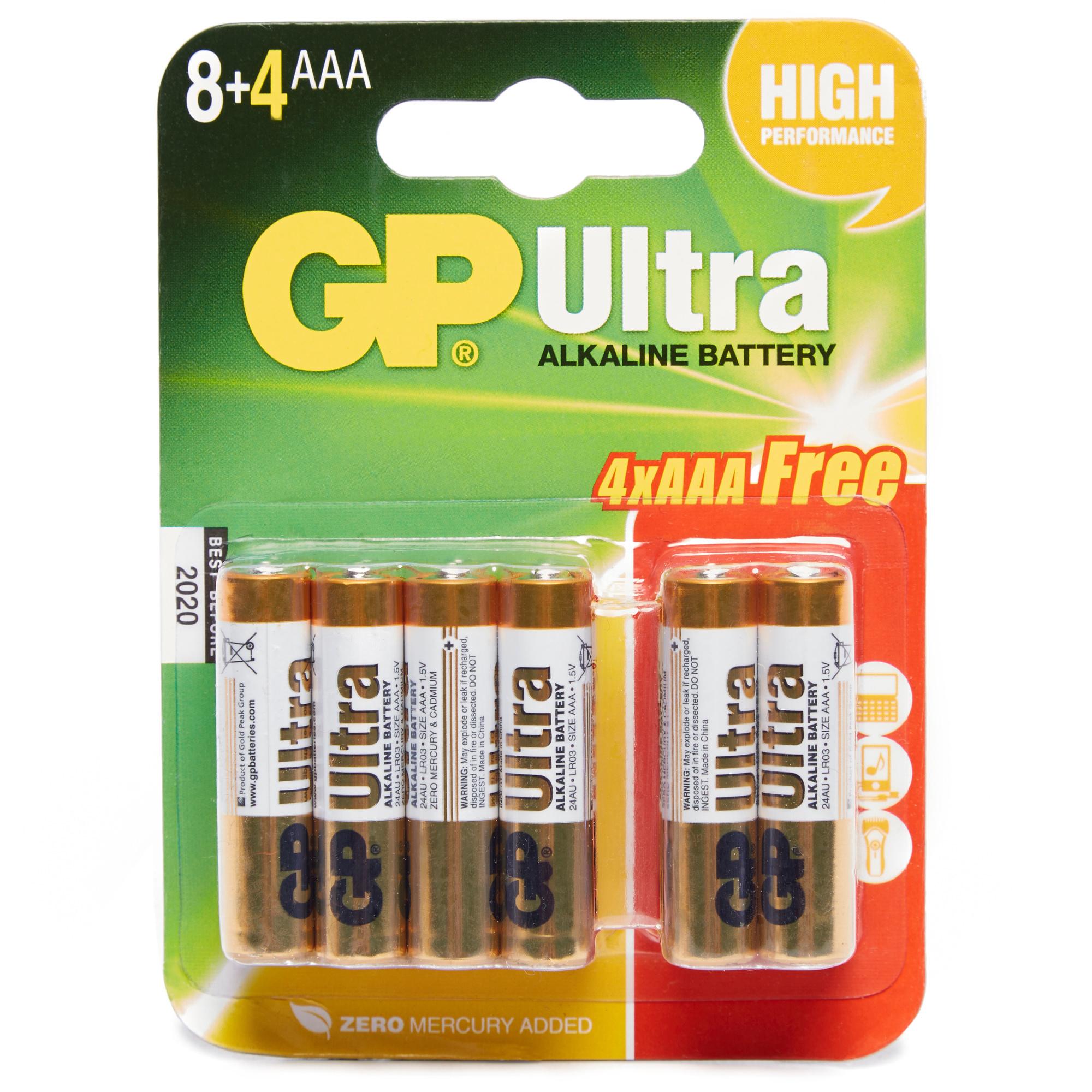 Image of Gp Batteries Ultra Alkaline Aaa Batteries 8+4 Pack - Multi/8+4, Multi/8+4