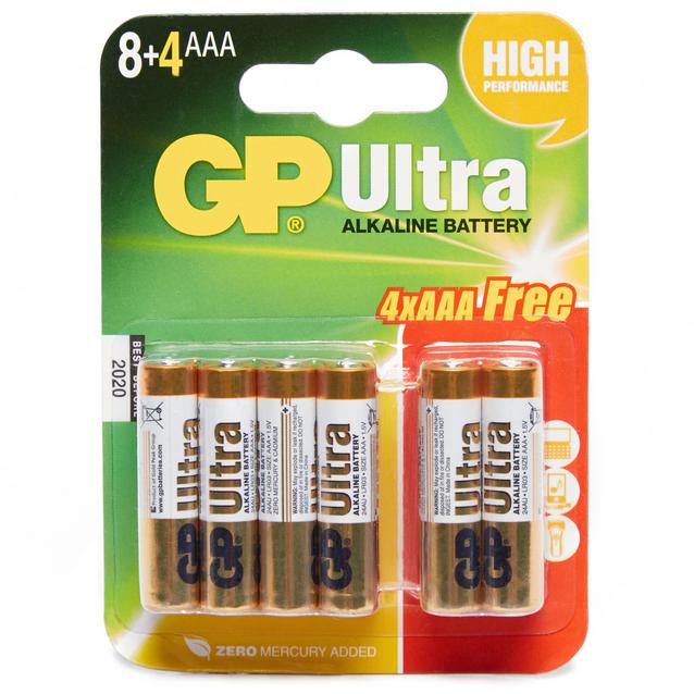 Multi GP Batteries Ultra Alkaline AAA Batteries 8+4 Pack image 1
