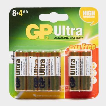 Red GP Batteries Ultra Alkaline AA Batteries 8+4 Pack