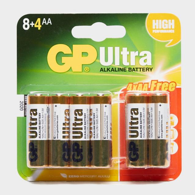 Red GP Batteries Ultra Alkaline AA Batteries 8+4 Pack image 1