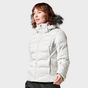 White Salomon Women's Stormcozy Ski Jacket