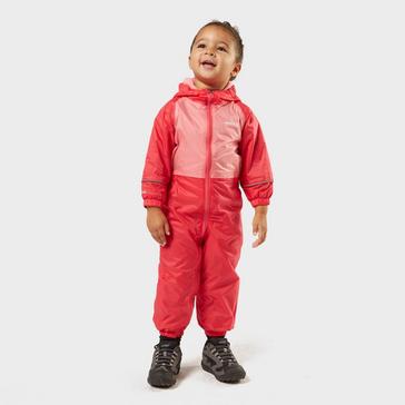 Pink Regatta Kids' Mudplay Waterproof Rainsuit