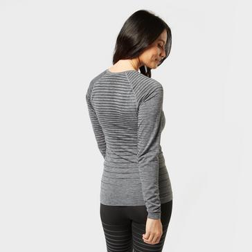 Grey Odlo Women's SUW Performance Light Long Sleeve Baselayer Top