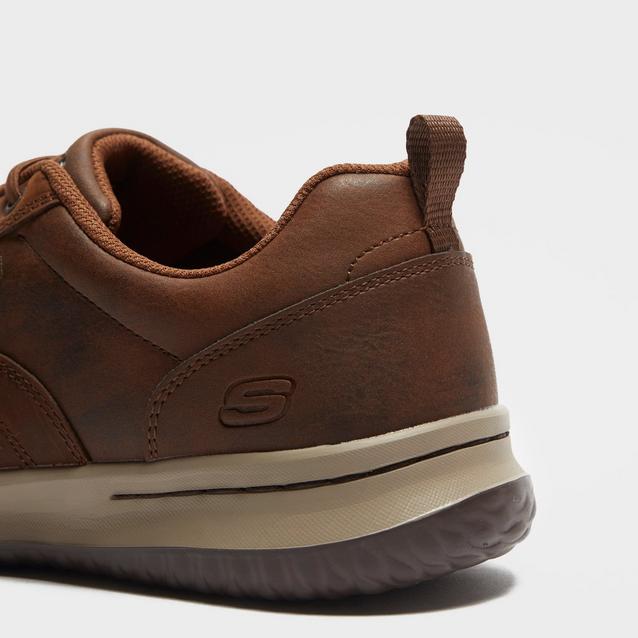 Skechers brown shop leather trainers