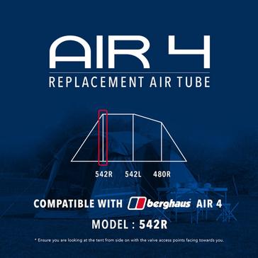 Black Eurohike Air 4 Tent Replacement Air Tube - 542R