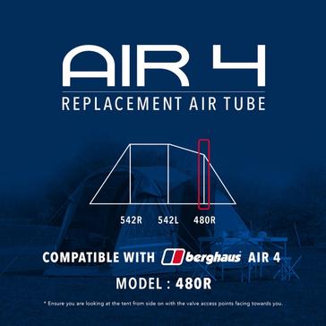 Black Eurohike Air 4 Tent Replacement Air Tube - 480R