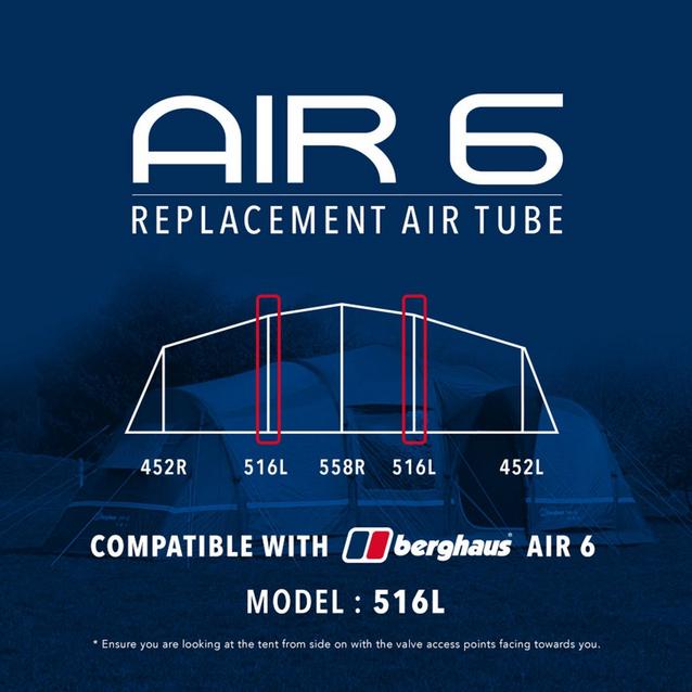 Black Eurohike Air 6 Tent Replacement Air Tube - 516L image 1