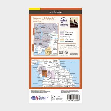 Orange Ordnance Survey OL 7 Explorer The Lake District: South-eastern area Map