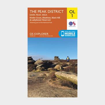 Orange Ordnance Survey Explorer OL1 The Peak District – Dark Peak Area With Digital Version