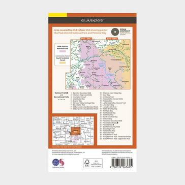 Orange Ordnance Survey Explorer OL1 The Peak District – Dark Peak Area With Digital Version