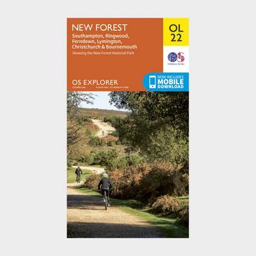 Orange Ordnance Survey Explorer OL22 New Forest Map With Digital Version