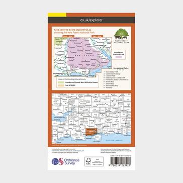 Orange Ordnance Survey Explorer OL22 New Forest Map With Digital Version