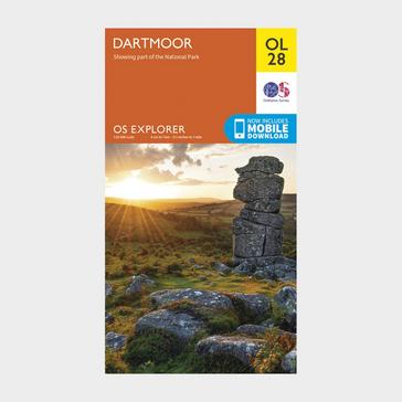 Orange Ordnance Survey Explorer OL28 Dartmoor Map With Digital Version