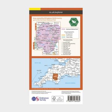 Orange Ordnance Survey Explorer OL28 Dartmoor Map With Digital Version