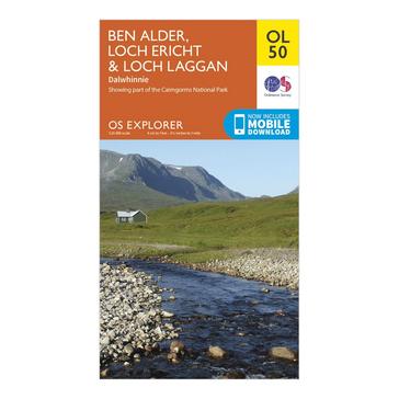 Orange Ordnance Survey Explorer OL50 Ben Alder, Loch Ericht & Loch Laggan Map With Digital Version