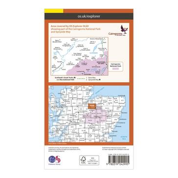 Orange Ordnance Survey OL 60 Explorer Lochindorb, Grantown-on-Spey & Carrbridge Map