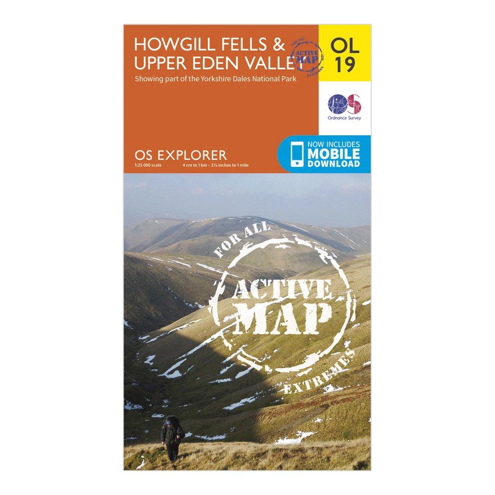 Image of Ordnance Survey Ol 19 Explorer Howgill Fells And Upper Eden Valley Active Map - Orange, Orange