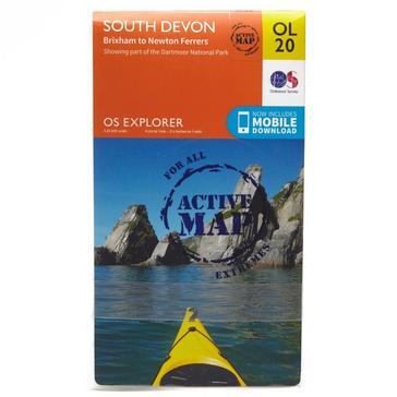 Orange Ordnance Survey OL 20 Explorer South Devon Active Map