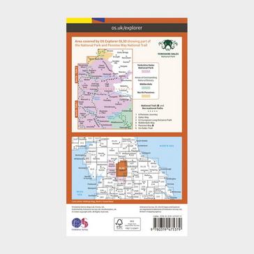 Orange Ordnance Survey Explorer Active OL30 Yorkshire Dales - Northern & Central Areas Map With Digital Version