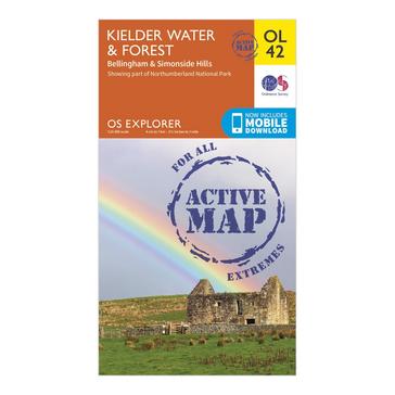 Orange Ordnance Survey OL 42 Explorer Kielder Water & Forest Active Map